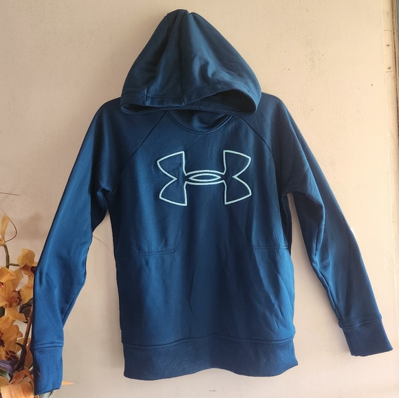 Under Armour Turquoise EUC Hoodie Pullover Small Sweater - Picture 4 of 11